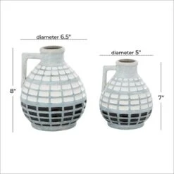 Gray Ceramic Coastal Vase Set -Michaels Shop D401610S 7