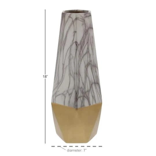 18" Gold Stoneware Contemporary Vase 6 18" Gold Stoneware Contemporary Vase - Image 6