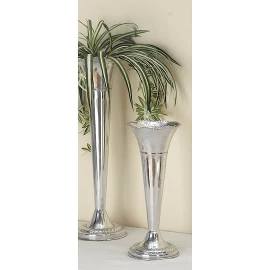 15" Silver Aluminum Traditional Vase 6 15" Silver Aluminum Traditional Vase - Image 6