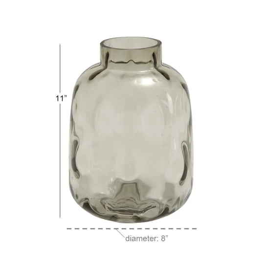 11" Gray Glass Coastal Vase 6 11" Gray Glass Coastal Vase - Image 6