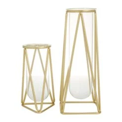 CosmoLiving By Cosmopolitan 9" Gold Modern Iron Vase Set 11 CosmoLiving By Cosmopolitan 9" Gold Modern Iron Vase Set -Michaels Shop D405031S 1 1