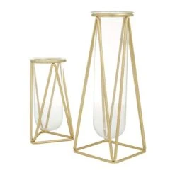 CosmoLiving By Cosmopolitan 9" Gold Modern Iron Vase Set 12 CosmoLiving By Cosmopolitan 9" Gold Modern Iron Vase Set -Michaels Shop D405031S 2