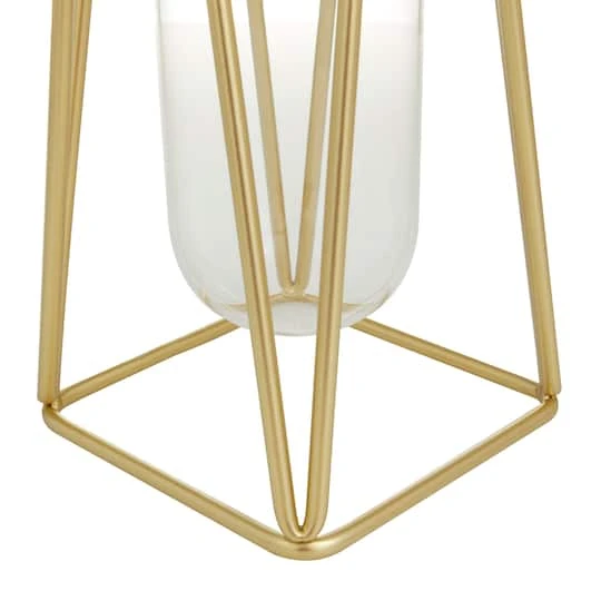 CosmoLiving By Cosmopolitan 9" Gold Modern Iron Vase Set 6 CosmoLiving By Cosmopolitan 9" Gold Modern Iron Vase Set - Image 6