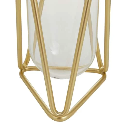 CosmoLiving By Cosmopolitan 9" Gold Modern Iron Vase Set 7 CosmoLiving By Cosmopolitan 9" Gold Modern Iron Vase Set - Image 7