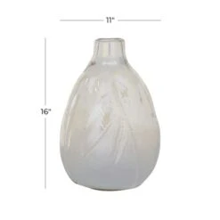16" White Contemporary Glass Vase -Michaels Shop D405041S 5