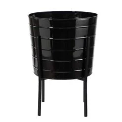 16" Farmhouse Metal Ribbed Planter