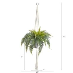 25" Fern Hanging Artificial Plant In Decorative Basket -Michaels Shop D478479S 2