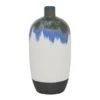White Ceramic Contemporary Vase, 13" X 6" X 6"