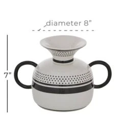 White Ceramic Eclectic Vase, 6" X 8" X 6" 14 White Ceramic Eclectic Vase, 6" X 8" X 6" -Michaels Shop D489996S 6