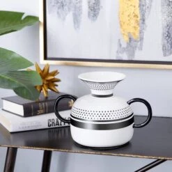 White Ceramic Eclectic Vase, 6" X 8" X 6" 15 White Ceramic Eclectic Vase, 6" X 8" X 6" -Michaels Shop D489996S 7