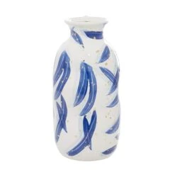 Blue Ceramic Contemporary Vase, 7" X 13" 13 Blue Ceramic Contemporary Vase, 7" X 13" -Michaels Shop D490004S 3