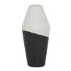 Black Ceramic Contemporary Vase, 12" X 6" X 6"