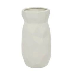 CosmoLiving By Cosmopolitan White Ceramic Modern Vase, 12" X 6" X 6" 11 CosmoLiving By Cosmopolitan White Ceramic Modern Vase, 12" X 6" X 6" -Michaels Shop D490019S 3