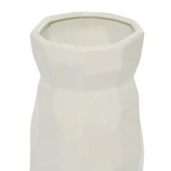 CosmoLiving By Cosmopolitan White Ceramic Modern Vase, 12" X 6" X 6" 12 CosmoLiving By Cosmopolitan White Ceramic Modern Vase, 12" X 6" X 6" -Michaels Shop D490019S 4