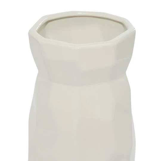 CosmoLiving By Cosmopolitan White Ceramic Modern Vase, 12" X 6" X 6" 5 CosmoLiving By Cosmopolitan White Ceramic Modern Vase, 12" X 6" X 6" - Image 5