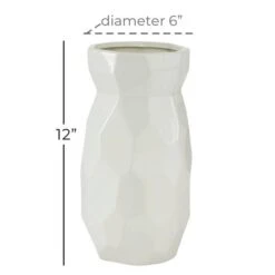 CosmoLiving By Cosmopolitan White Ceramic Modern Vase, 12" X 6" X 6" 14 CosmoLiving By Cosmopolitan White Ceramic Modern Vase, 12" X 6" X 6" -Michaels Shop D490019S 6