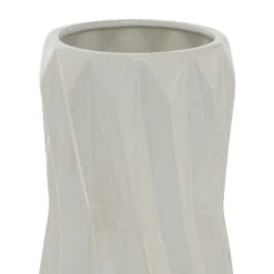 White Ceramic Modern Vase, 16" X 7" X 7" 11 White Ceramic Modern Vase, 16" X 7" X 7" -Michaels Shop D490023S 4