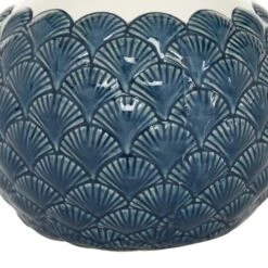 Blue Ceramic Coastal Vase, 9" X 8" X 8" -Michaels Shop D490060S 3