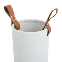 CosmoLiving By Cosmopolitan White Stoneware Contemporary Vase, 15" X 12" -Michaels Shop D490062S 3