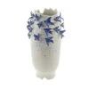 White Ceramic Coastal Vase, 18" X 11" X 11"