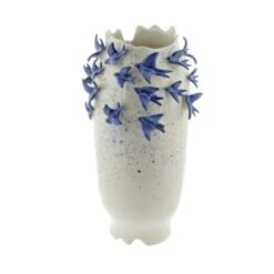 White Ceramic Coastal Vase, 18" X 11" X 11"
