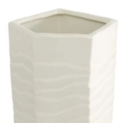 White Ceramic Contemporary Vase, 13" X 5" X 5" -Michaels Shop D490071S 3