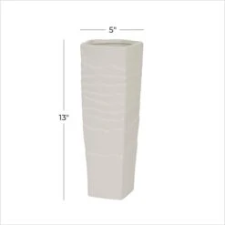 White Ceramic Contemporary Vase, 13" X 5" X 5" -Michaels Shop D490071S 5