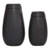 Set Of 2 Black Stoneware Modern Vase, 16", 13"