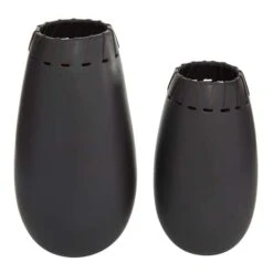 Set Of 2 Black Stoneware Modern Vase, 16", 13" -Michaels Shop D490078S 2