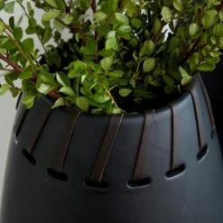 Set Of 2 Black Stoneware Modern Vase, 16", 13" -Michaels Shop D490078S 6