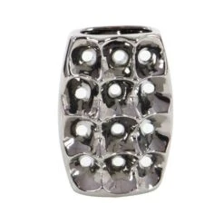 Set Of 3 Silver Ceramic Glam Vase, 8" X 5" 16 Set Of 3 Silver Ceramic Glam Vase, 8" X 5" -Michaels Shop D490087S 2