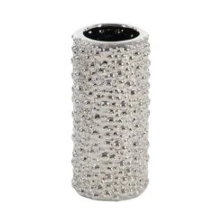 Set Of 3 Silver Ceramic Glam Vase, 8" X 5" 18 Set Of 3 Silver Ceramic Glam Vase, 8" X 5" -Michaels Shop D490087S 4