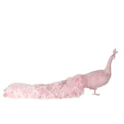 55" Life-Size Pink Peacock With Closed Tail Feathers Decoration -Michaels Shop D491544S 2