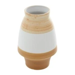 Tan Ceramic Coastal Style Vase, 13" X 9" X 9" -Michaels Shop D492379S 2