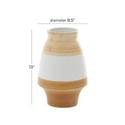 Tan Ceramic Coastal Style Vase, 13" X 9" X 9" -Michaels Shop D492379S 6