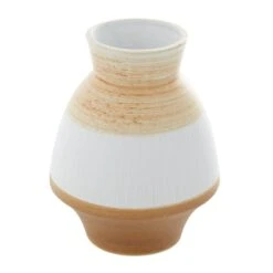 Tan Ceramic Coastal Style Vase, 10" X 7" X 7" -Michaels Shop D492398S 2