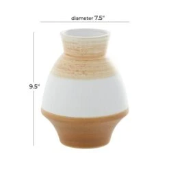 Tan Ceramic Coastal Style Vase, 10" X 7" X 7" -Michaels Shop D492398S 6