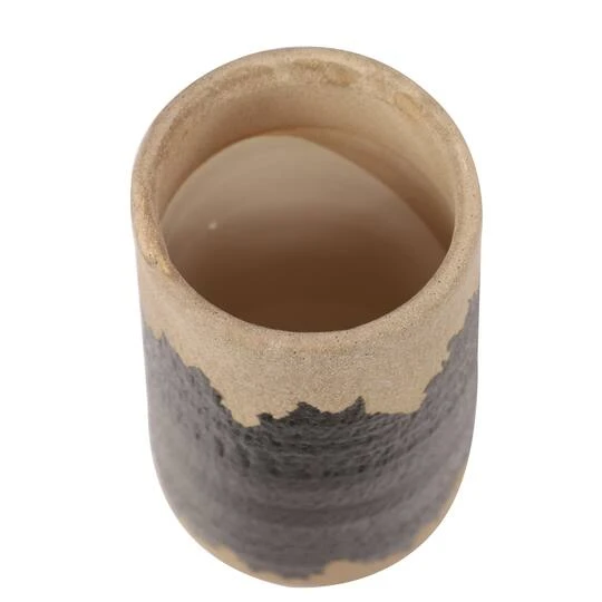 Set Of 2 Black Porcelain Contemporary Vase, 7" X 12" 4 Set Of 2 Black Porcelain Contemporary Vase, 7" X 12" - Image 4