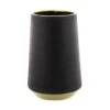 CosmoLiving By Cosmopolitan Set Of 2 Black Porcelain Glam Vase, 5" X 8"