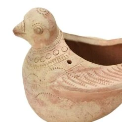 Hello Honey® 8" Terra Cotta Bird Planter With Engraved Designs -Michaels Shop D493438S 2