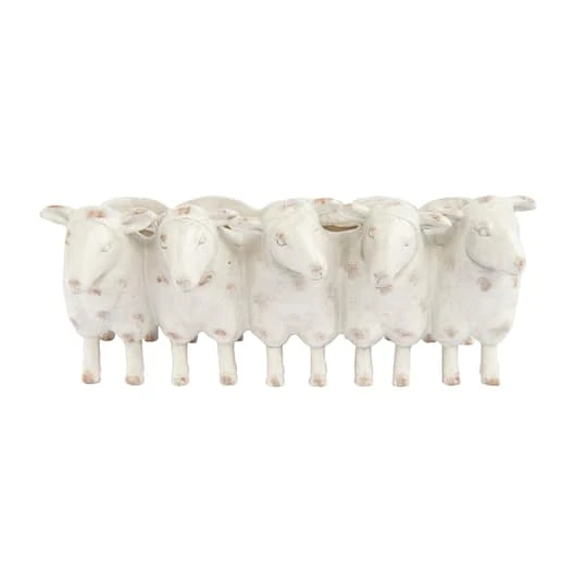 Hello Honey® White 13" Sheep Planter 2 Hello Honey® White 13" Sheep Planter - Image 2