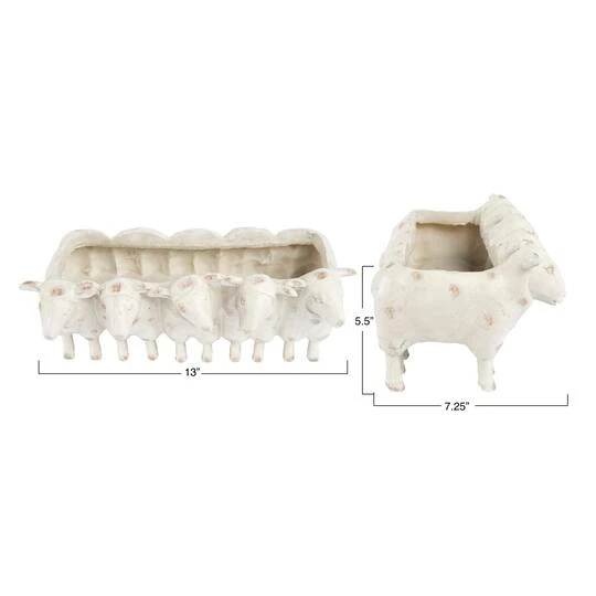 Hello Honey® White 13" Sheep Planter 7 Hello Honey® White 13" Sheep Planter - Image 7