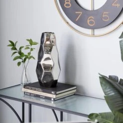 Silver Aluminum Contemporary Vase, 15" X 7" X 7" -Michaels Shop D494160S 7