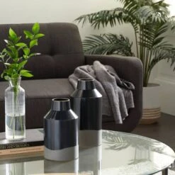 Set Of 2 Black Metal Contemporary Vase, 10", 12" -Michaels Shop D494181S 7