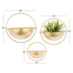 Set Of 3 Gold Iron Contemporary Planter, 15",13", 10" -Michaels Shop D501392S 6