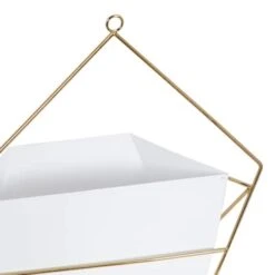 CosmoLiving By Cosmopolitan Set Of 2 White Metal Contemporary Planter, 12", 15" -Michaels Shop D501402S 5