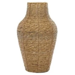 Brown Faux Seagrass Handmade Tall Woven Floor Vase 10" X 10" X 18"