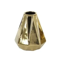 Set Of 3 Gold Stoneware Glam Vase, 7", 11", 15" -Michaels Shop D502649S 3