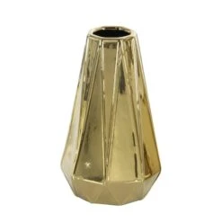 Set Of 3 Gold Stoneware Glam Vase, 7", 11", 15" -Michaels Shop D502649S 4