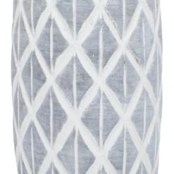 Coastal Gray And White Ceramic Jar Vase With Criss Cross Pattern, 16" X 6" X 6" 11 Coastal Gray And White Ceramic Jar Vase With Criss Cross Pattern, 16" X 6" X 6" -Michaels Shop D502666S 4